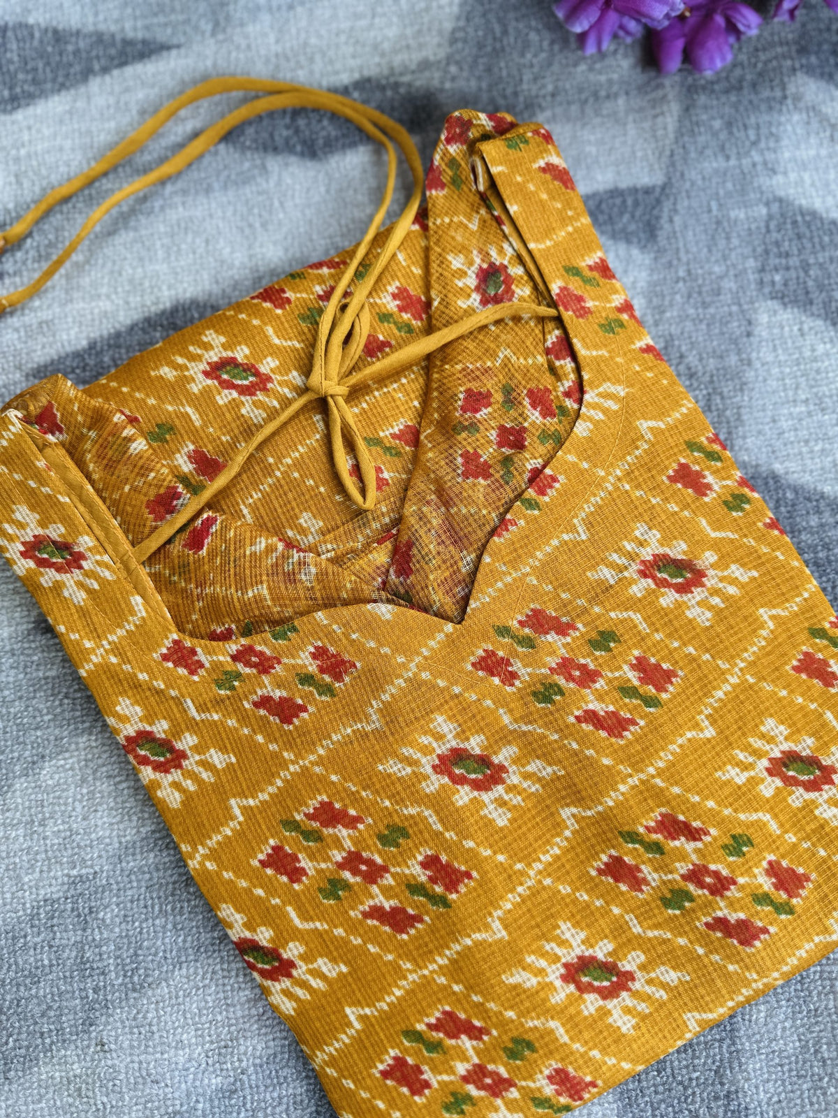 Yellow Kota kurti in Kota – Kurta Set by Dharvi by Rachana