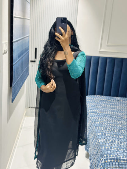 Black chiffon Kurti