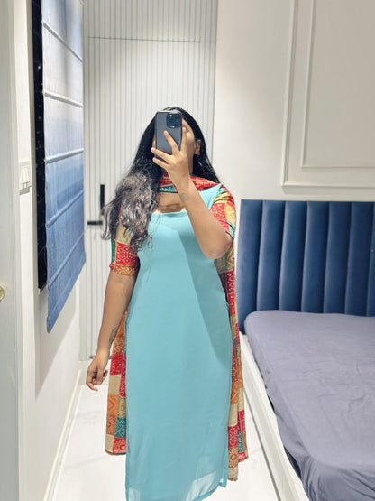 Pastel blue chiffon set