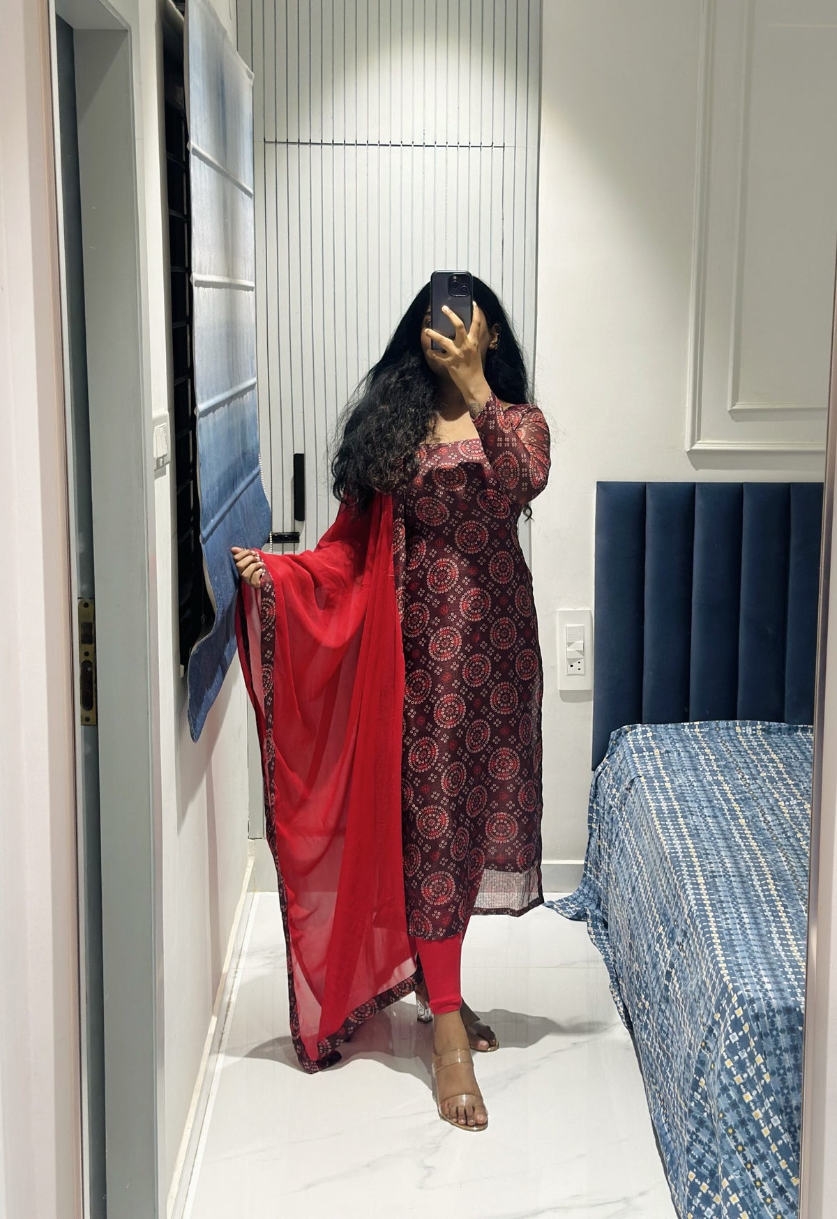 Brownish red Kota kurta in Kota – Kurta Set by Dharvi by Rachana