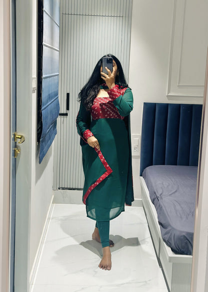 Green Kota yoke design kurti set