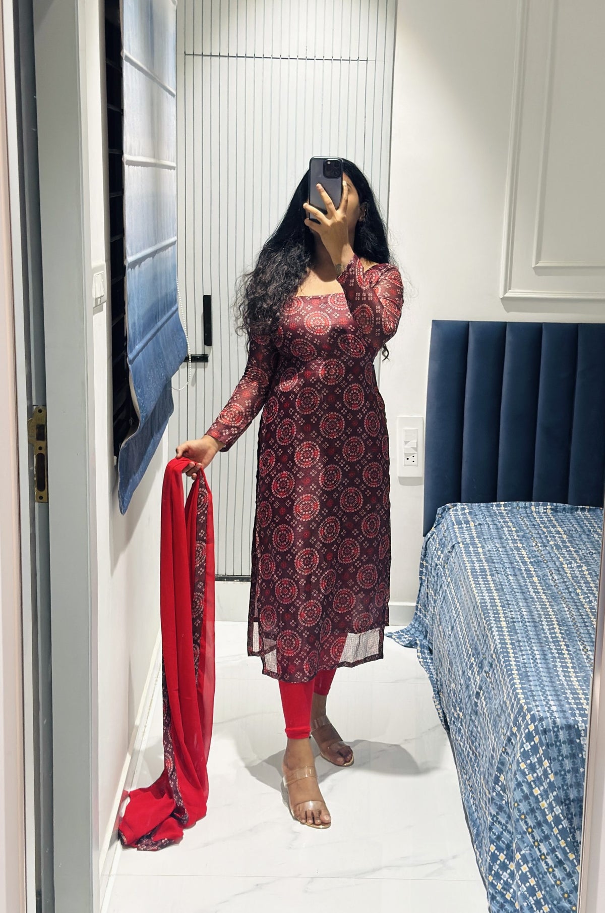 Brownish red Kota kurta in Kota – Kurta Set by Dharvi by Rachana
