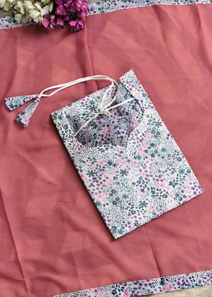 White floral chiffon set