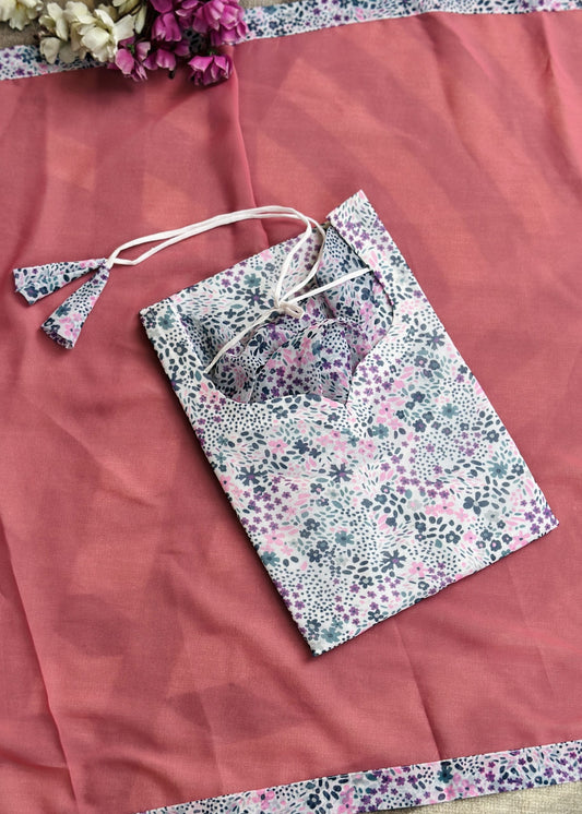 White floral chiffon set in Chiffon – Kurta Set by Dharvi by Rachana