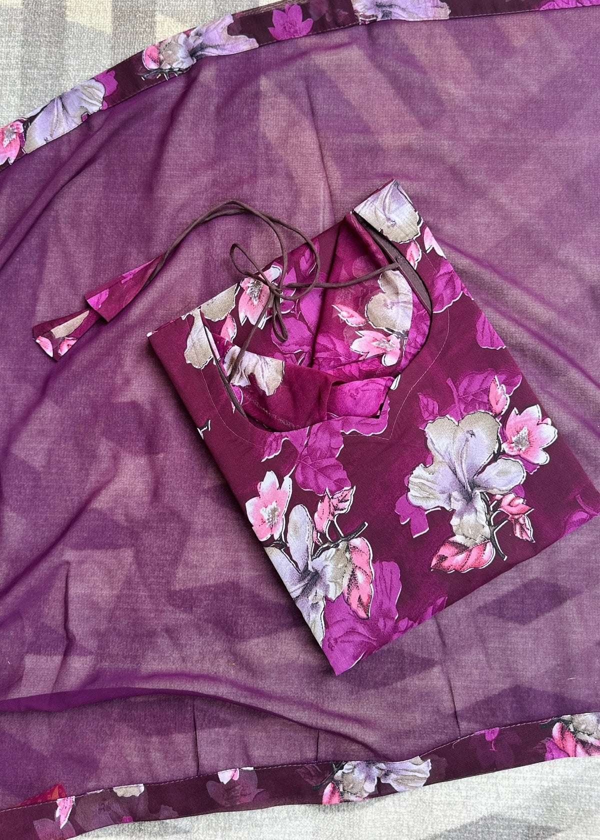 Deep purple chiffon set in Chiffon – Kurta Set by Dharvi by Rachana