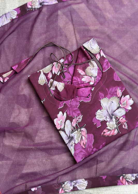 Deep purple chiffon set in Chiffon – Kurta Set by Dharvi by Rachana