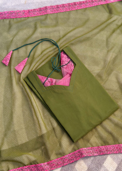 Moss green chiffon set
