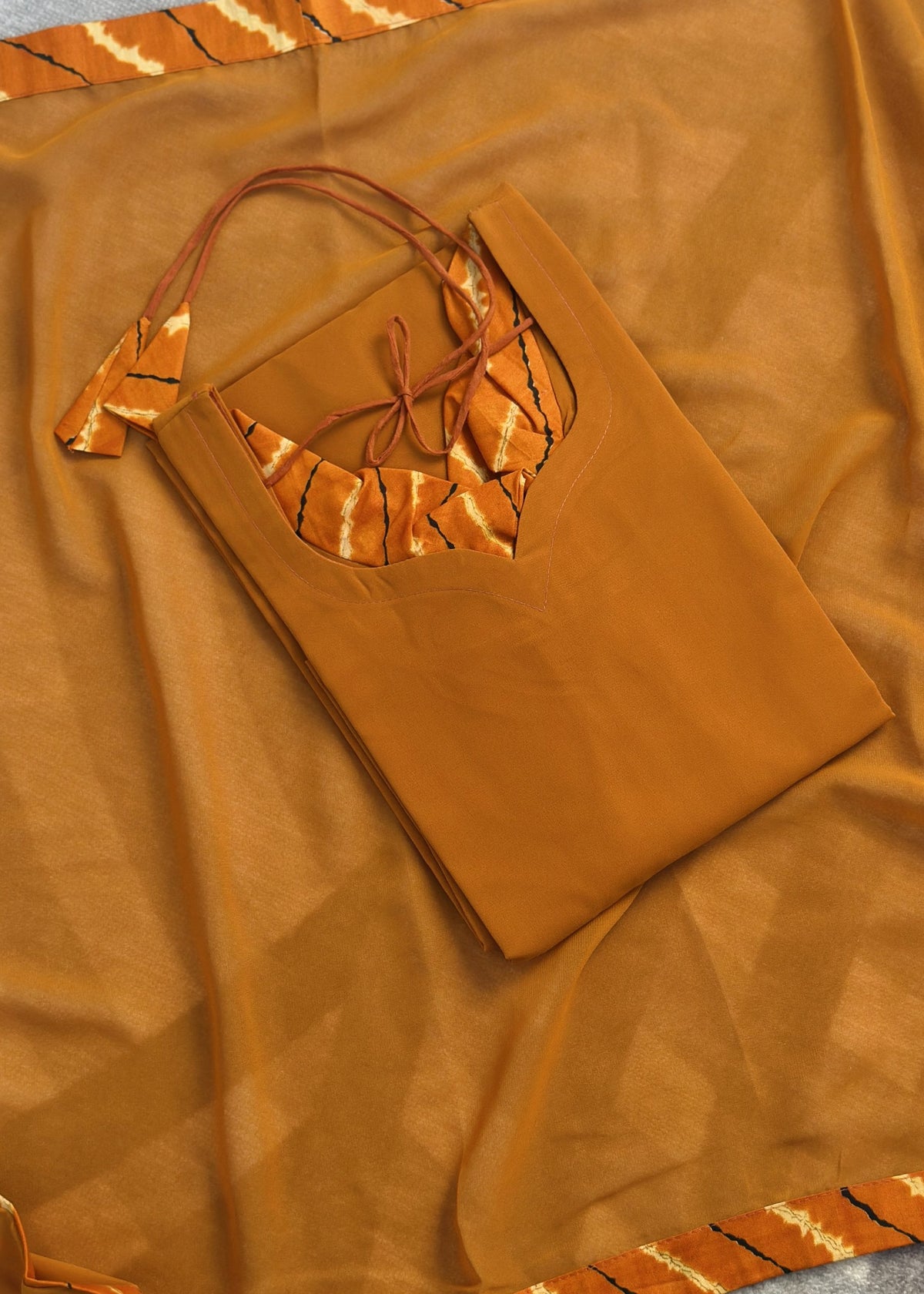 Mustard yellow chiffon set in Chiffon – Kurta Set by Dharvi by Rachana