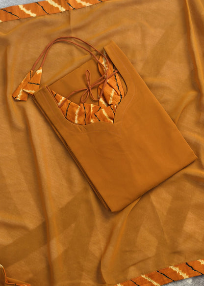 Mustard yellow chiffon set