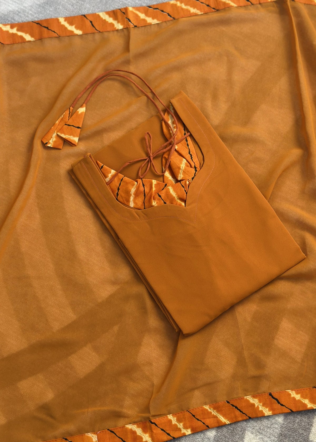 Mustard yellow chiffon set in Chiffon – Kurta Set by Dharvi by Rachana