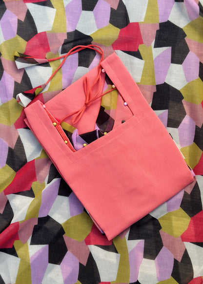 Peachy pink georgette set
