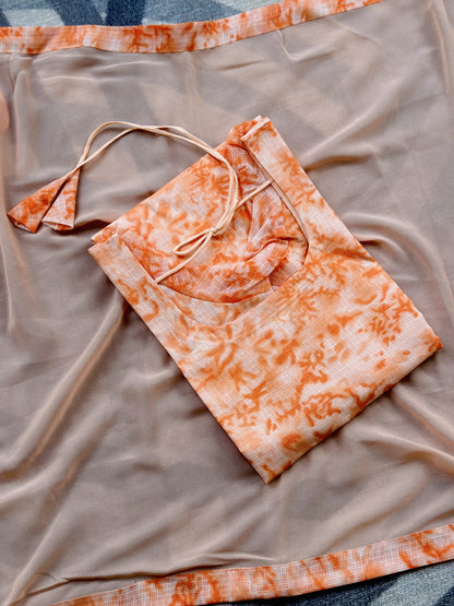 Peach kota kurti set