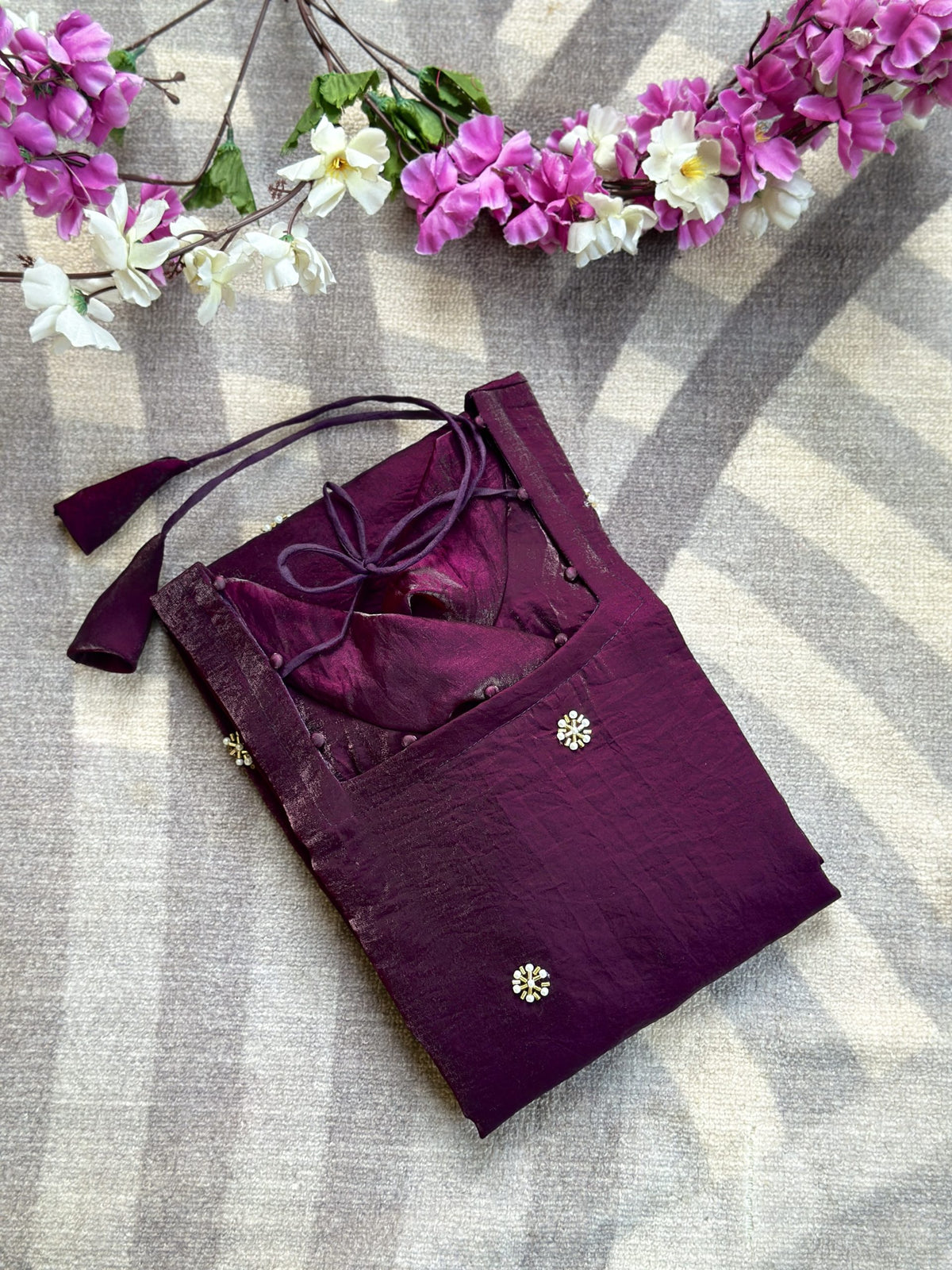 wine space silk butta kurti in Space Silk – Kurta Set by Dharvi by Rachana