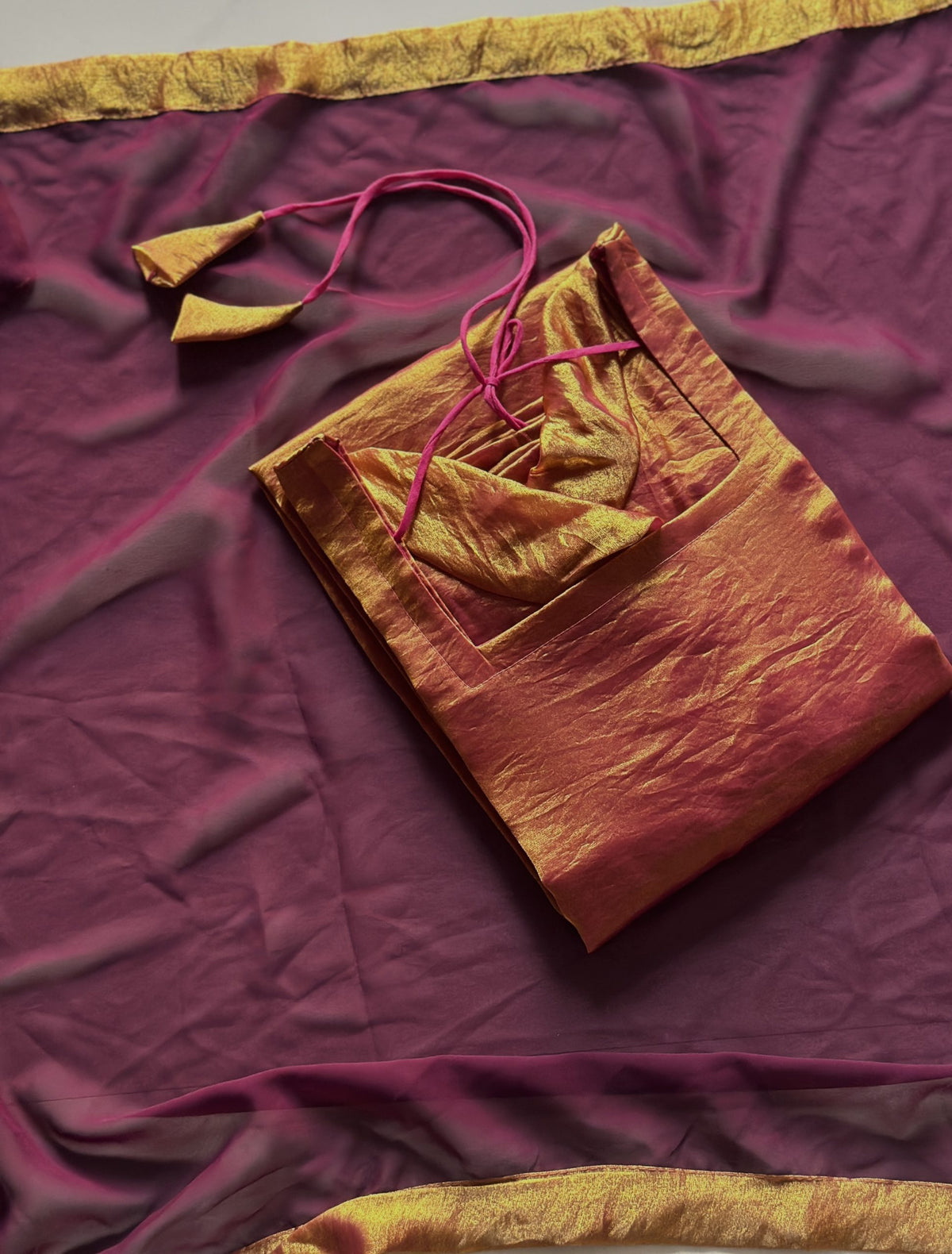 Golden purple space silk kurti set in Space Silk – Kurta Set by Dharvi by Rachana