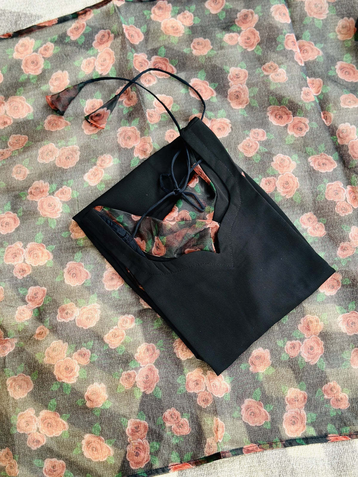 Black rose kurti in Chiffon – Kurta Set by Dharvi by Rachana (view 3)