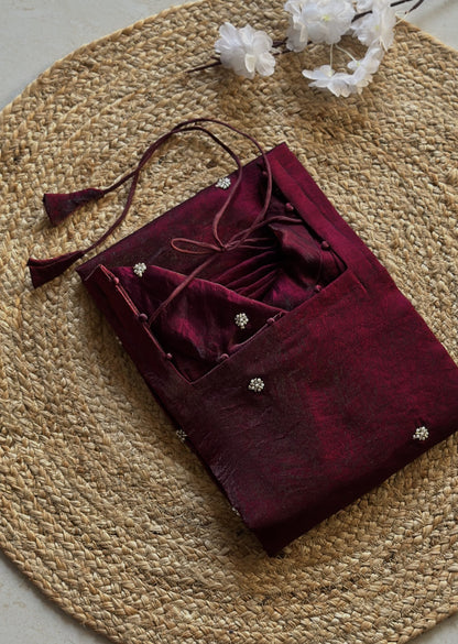 Wine butta embroidered kurti