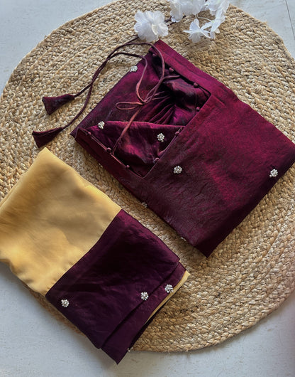 Wine butta embroidered kurti