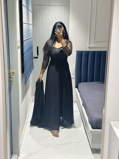 Black sequins Anarkali set