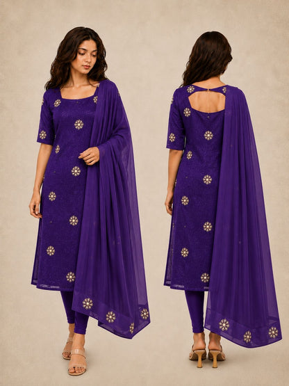 Iris violet flower butta set