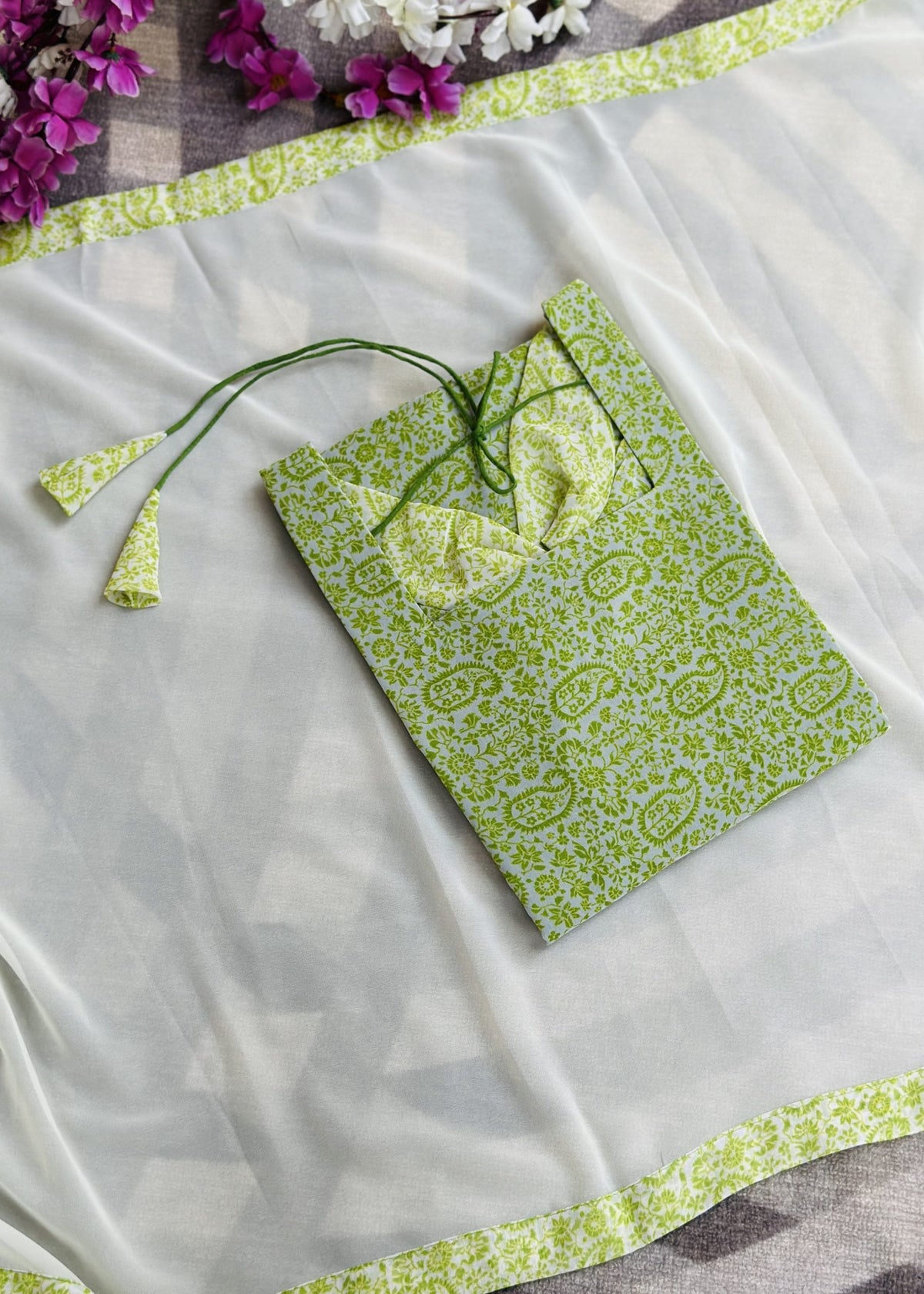 Lime green chiffon set in Chiffon – Kurta Set by Dharvi by Rachana