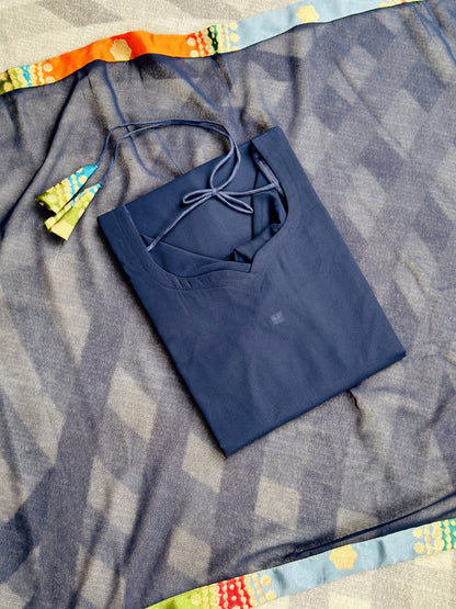 Navy blue chiffon set
