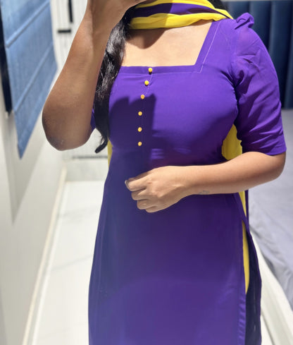 Purple Georgette kurti set